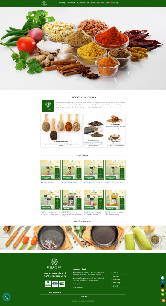 mẫu web gia vị